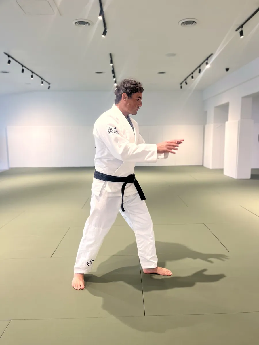 Standing on the mat in the AG1925 kimono and black belt